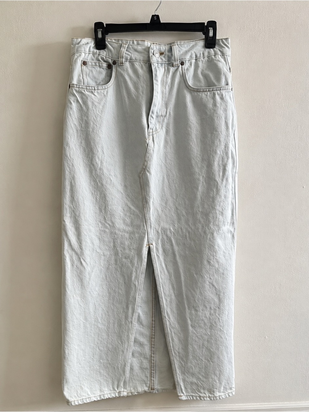 Industry Republic Light Wash Front Slit Denim Maxi Skirt Size 8